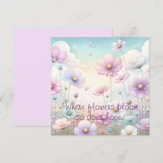 Cosmos Flowers & Quote Kaart (Voorkant / Achterkant)