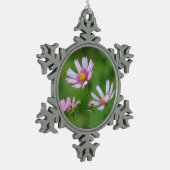 Cosmos Flowers Tin Sneeuwvlok Ornament (Links)