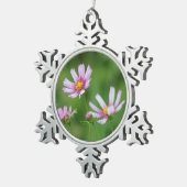 Cosmos Flowers Tin Sneeuwvlok Ornament (Rechts)