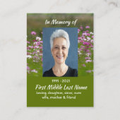 Cosmos Garden Flowers Memorial Keepsake  Visitekaartje (Voorkant)