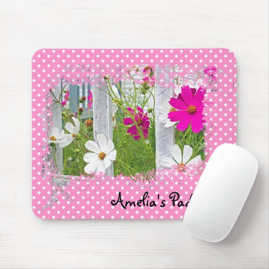 Cosmos Garden over de Muismat van Polka Dots (Met muis)