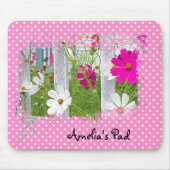 Cosmos Garden over de Muismat van Polka Dots (Voorkant)