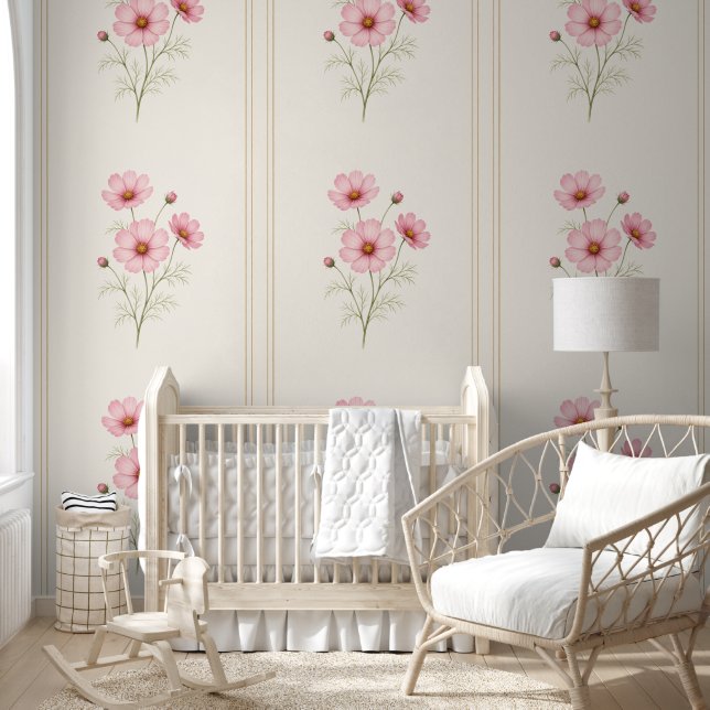 Cosmos Geboortebloem Behang Oktober Muurprint (Kinderen)