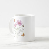 Cosmos Geboortemaand Bloem Koffiemok (Voorkant links)