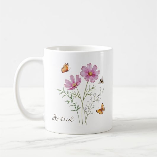Cosmos Geboortemaand Bloem Koffiemok (Links)