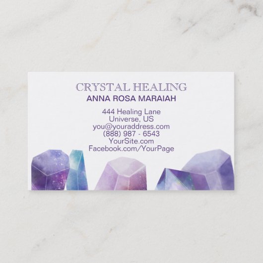 * Cosmos Gemstone Waterverf Universe Gem Crystals Visitekaartje (Achterkant)
