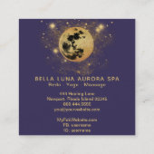 *~* Cosmos Gold Moon Aurora Borealis Glitter Stars Vierkante Visitekaartje (Achterkant)