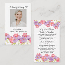 Cosmos-herdenkingsfoto-rouwkaart Visitekaartje
