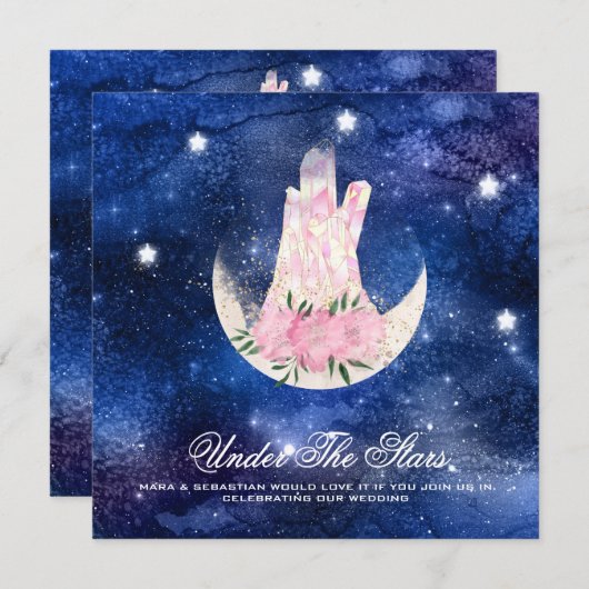 *~* COSMOS MAAN CRYSTAL Website RSVP AR14 Trouwen Kaart (Voorkant / Achterkant)