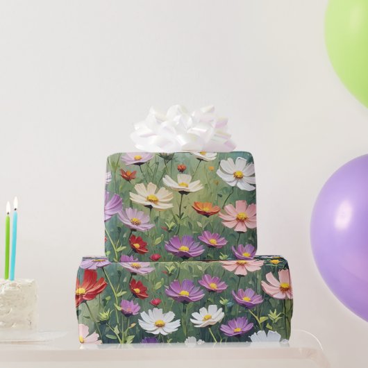 Cosmos Meadow Abstract Cadeaupapier (Feestgeschenken)