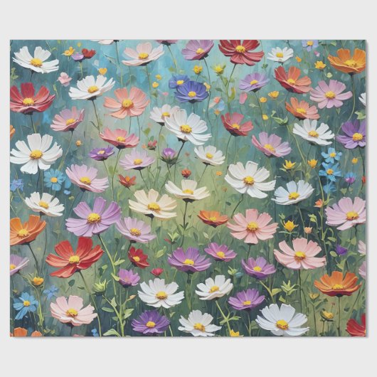 Cosmos Meadow Abstract Cadeaupapier (Vlak)