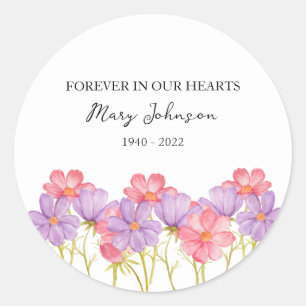 Cosmos Memorial Funeral Classic Ronde Sticker