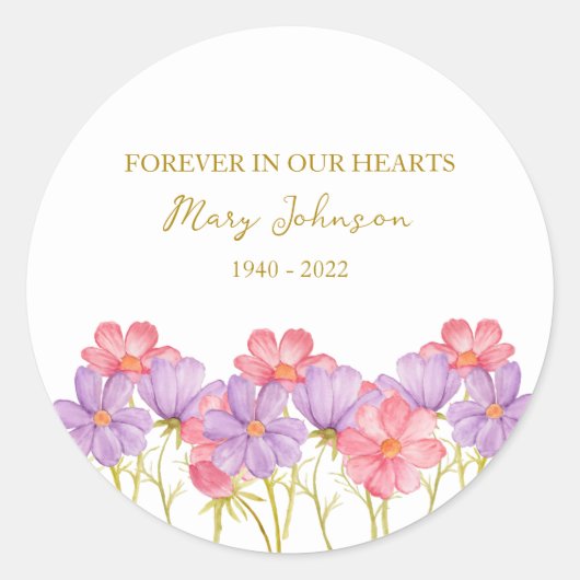 Cosmos Memorial Funeral Classic Round Sticker (Voorkant)