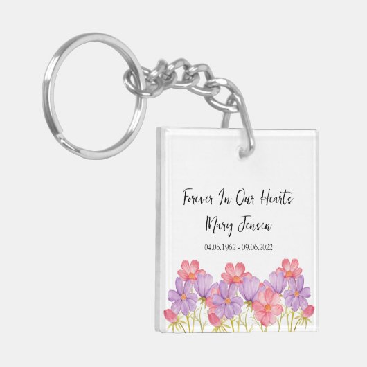 Cosmos Memorial Funeral Photo Keychain (Voorkant Links)