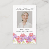 Cosmos Memorial Photo Funeral Prayer Card Visitekaartje (Voorkant)