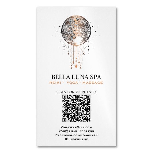 *~* Cosmos Moon Shaman Lunar Universe Magnetisch Visitekaartje (Voorkant Verticaal)