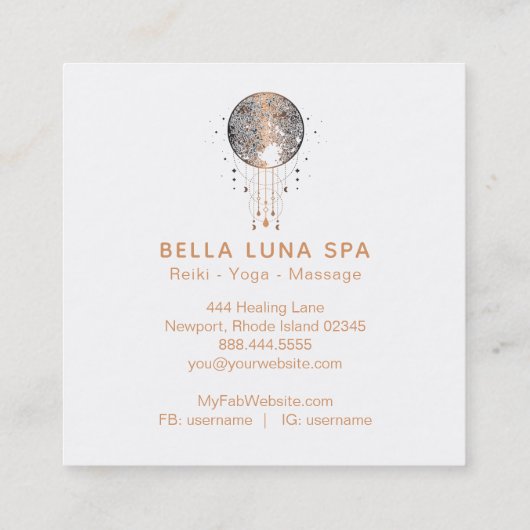 *~* Cosmos Moon Shaman Lunar Universe Vierkante Visitekaartje (Achterkant)