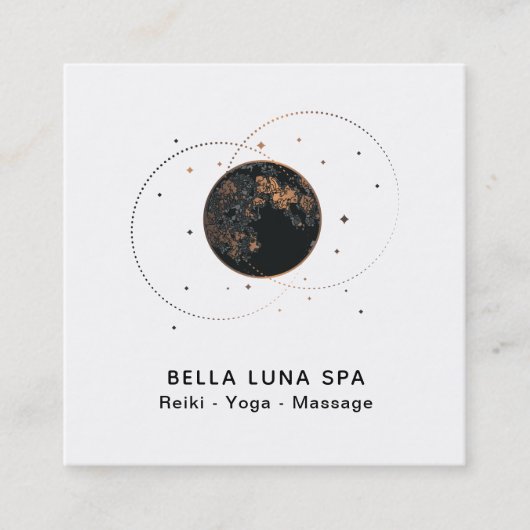 *~* Cosmos Moon Stars Universe Lunar Shaman Vierkante Visitekaartje (Voorkant)