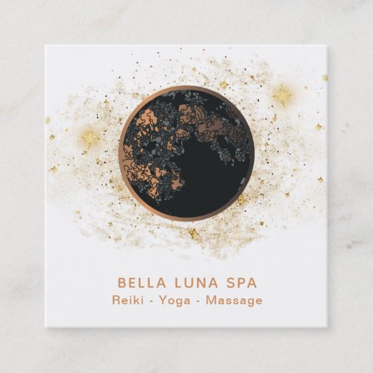 *~* Cosmos Moon Universe Glitter Stars Shaman Vierkante Visitekaartje (Voorkant)