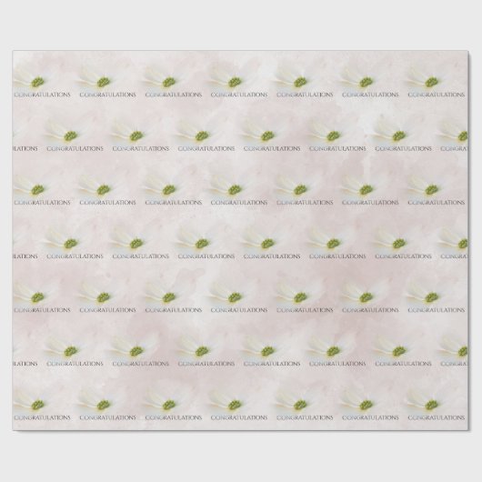 Cosmos op Blush Pink Cadeaupapier (Vlak)