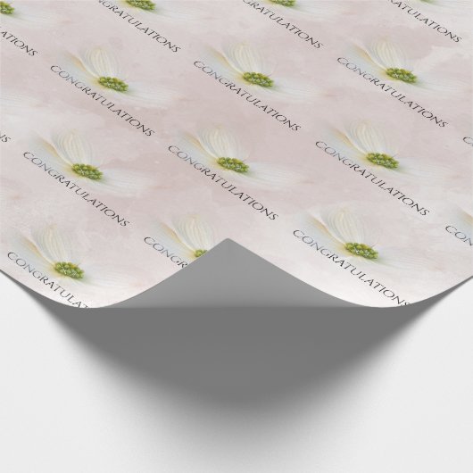 Cosmos op Blush Pink Cadeaupapier (Hoek)