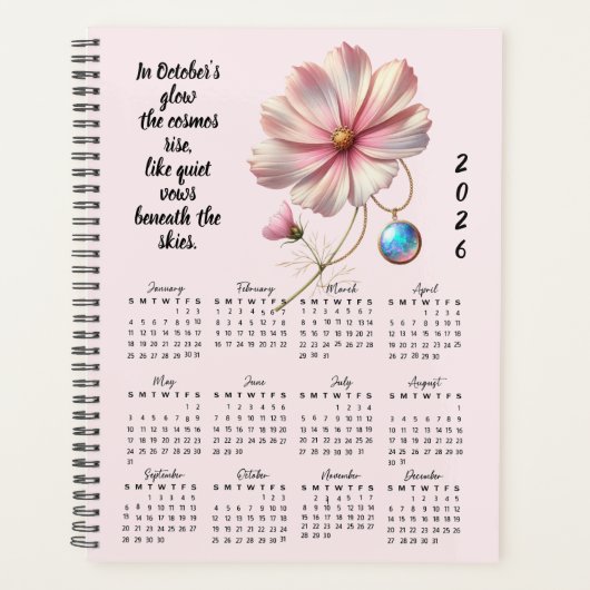 Cosmos & Opal Oktober Vers – 2026 Hele Jaar Planner (Voorkant)