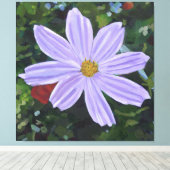 Cosmos Paarse Grote Bloemstuk Canvas Afdruk (Insitu (Houten vloer))