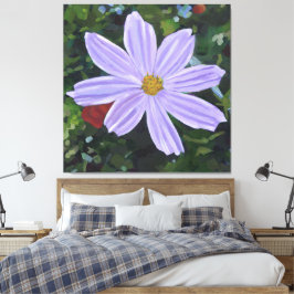 Cosmos Paarse Grote Bloemstuk Canvas Afdruk
