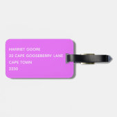 Cosmos paarse kleurnaam bagagelabel (Achterkant horizontaal)