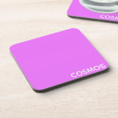 Cosmos paarse kleurnaam bier onderzetter (Linkerzijde)