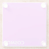 Cosmos paarse kleurnaam glazen onderzetter (Achterkant)