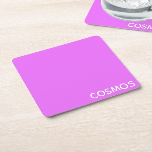 Cosmos paarse kleurnaam kartonnen onderzetters (Schuin)