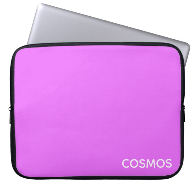 Cosmos paarse kleurnaam laptop sleeve (Voorkant)