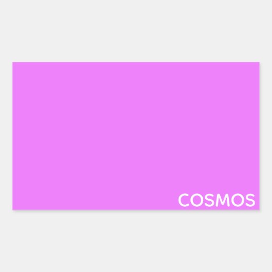 Cosmos paarse kleurnaam rechthoekige sticker (Voorkant)