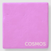 Cosmos paarse kleurnaam stenen onderzetter (Voorkant)