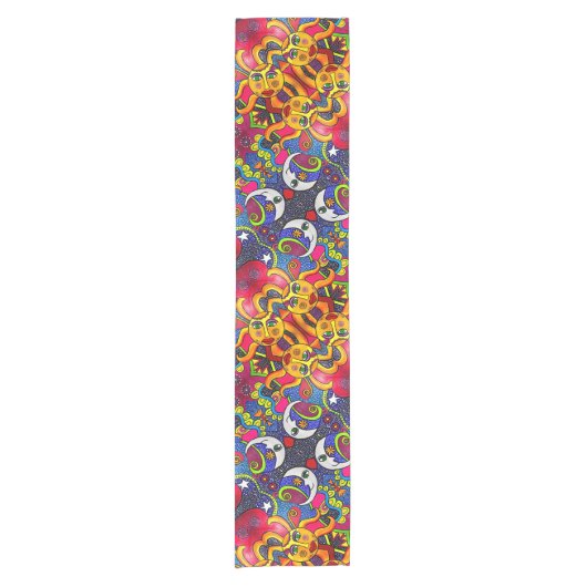 Cosmos Pattern Table Runner Korte Tafelloper (Voorkant)