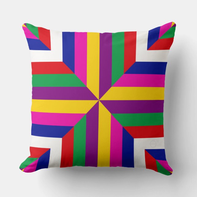 Cosmos-prototype - Geel/Paars – Gebalanceerd Kussen (Voorkant)