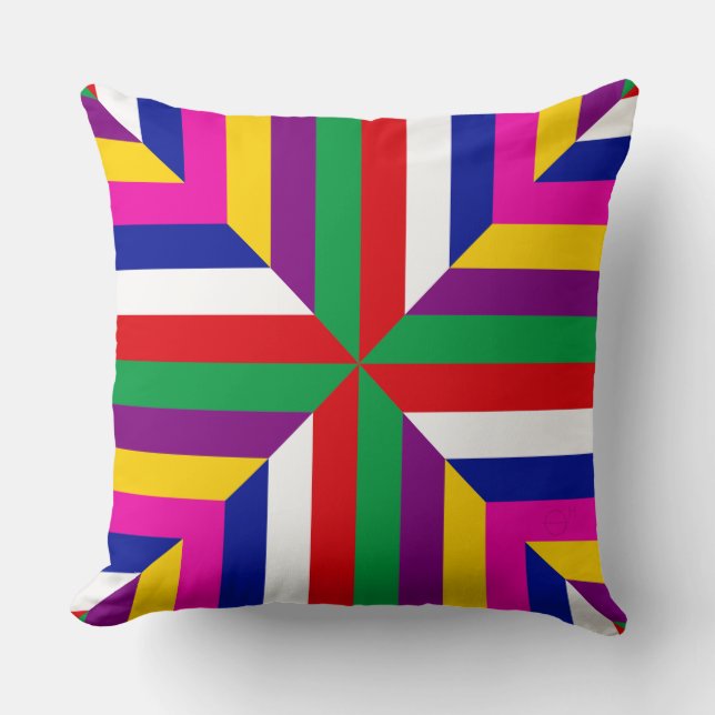 Cosmos-prototype - Groen/Rood – Gebalanceerd Kussen (Voorkant)