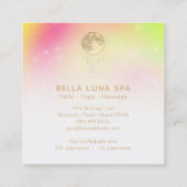 ~ Cosmos Rainbow Stars Lunar Gold Moon Vierkante Visitekaartje (Achterkant)