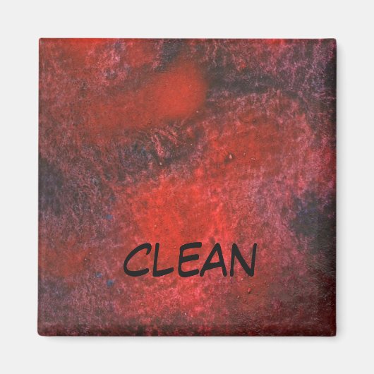 "Cosmos Red" Abstracte afwasmachine Magnet (Voorkant)