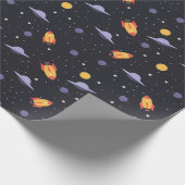 Cosmos Rockets ruimteschip Ufos planetars Cadeaupapier (Hoek)