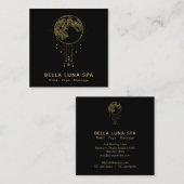 ~ Cosmos Shaman Lunar Gold Moon Vierkante Visitekaartje (Voorkant / Achterkant)