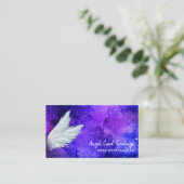 *~* Cosmos Stars Blue Galaxy Angel Wings Universe Visitekaartje (Staand voorkant)
