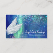 *~* Cosmos Stars Galaxy Angel Wing Blue Universe Visitekaartje (Voorkant)