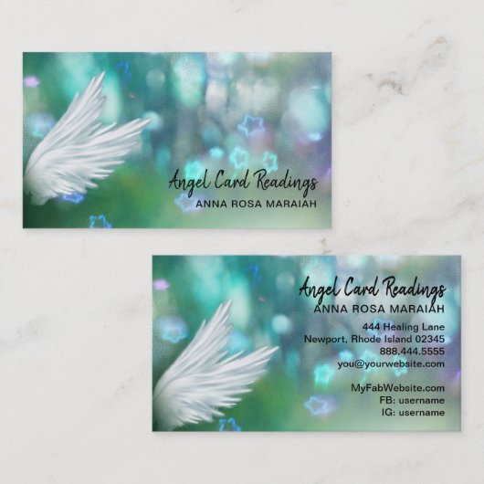 *~* Cosmos Stars Galaxy Angel Wing Pastel Universe Visitekaartje (Voorkant / Achterkant)