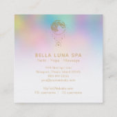 *~* Cosmos Stars Rainbow Lunar Gold Moon Pastel Vierkante Visitekaartje (Achterkant)