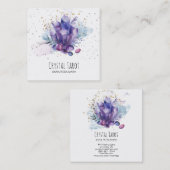 *~* Cosmos Stars Universe Crystals Tarot Psychic Vierkante Visitekaartje (Voorkant / Achterkant)