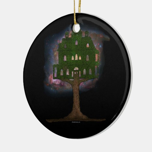 Cosmos Tree House Keramisch Ornament (Links)