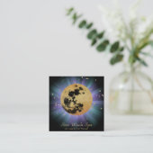 *~* Cosmos Universe Stars Luna Moon Beams Vierkante Visitekaartje (Staand voorkant)