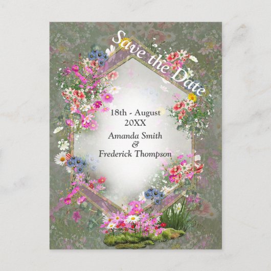 Cosmos Wilderness Wild-Flowers Aankondigingskaart (Voorkant)